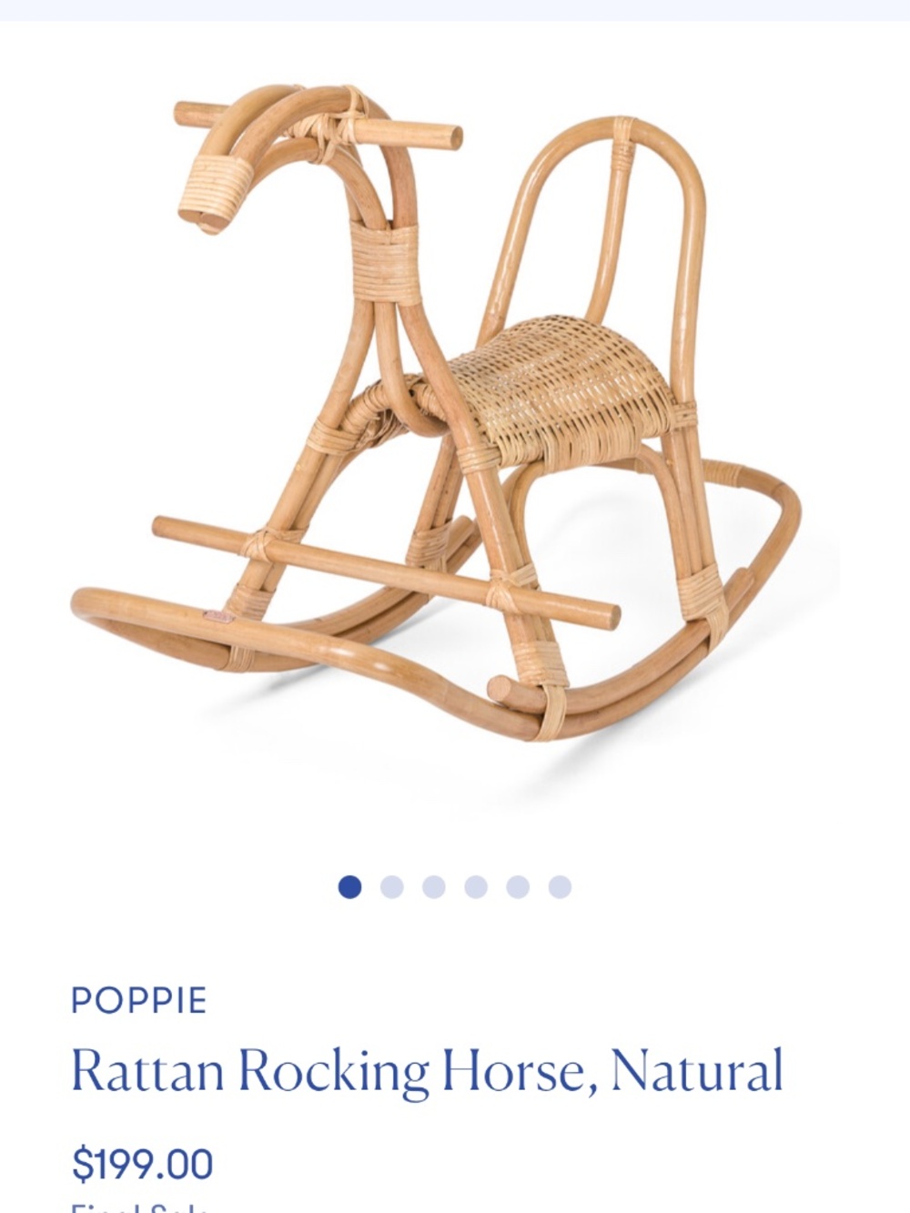 Used a few times rattan poppie rocking horse